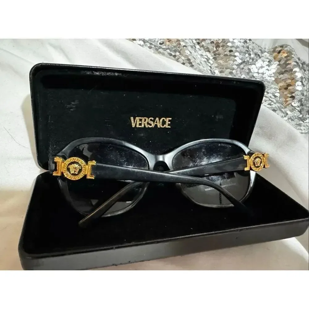 VERSACE vintage Medusa head oversized sunglasses mod-4232 black gold y2k